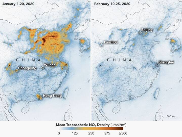 scotscape tropospheric no2 density china