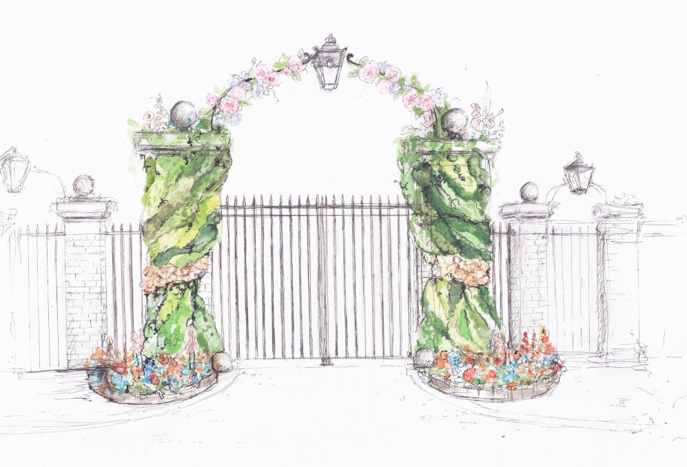 living wall chelsea flower show illustration