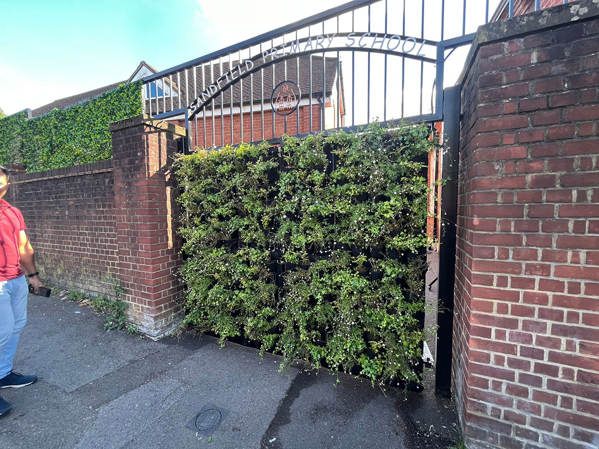 living wall gates to Sandfield primary school