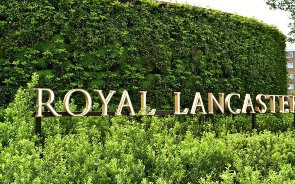 living walls royal lancaster hotel signage