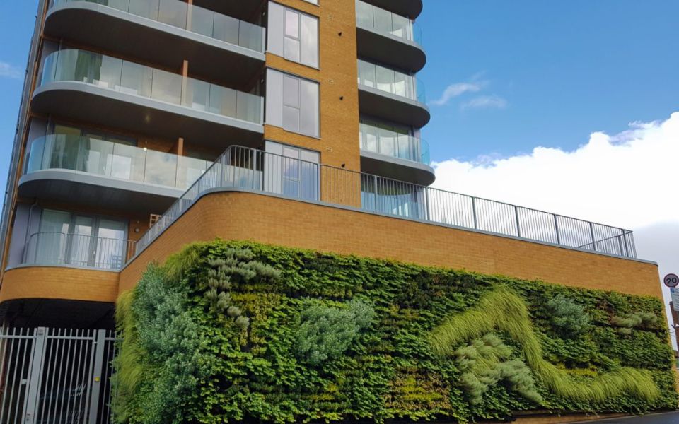 living walls apartment block fytotextile