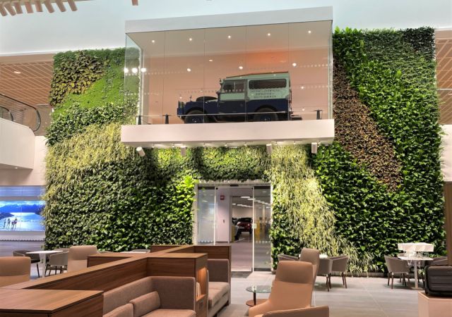 living walls jaguar landrover showroom